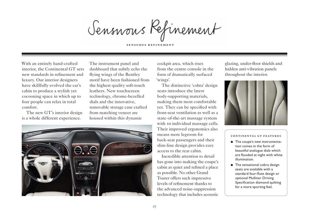 2012 Bentley Continental GT Brochure Page 25